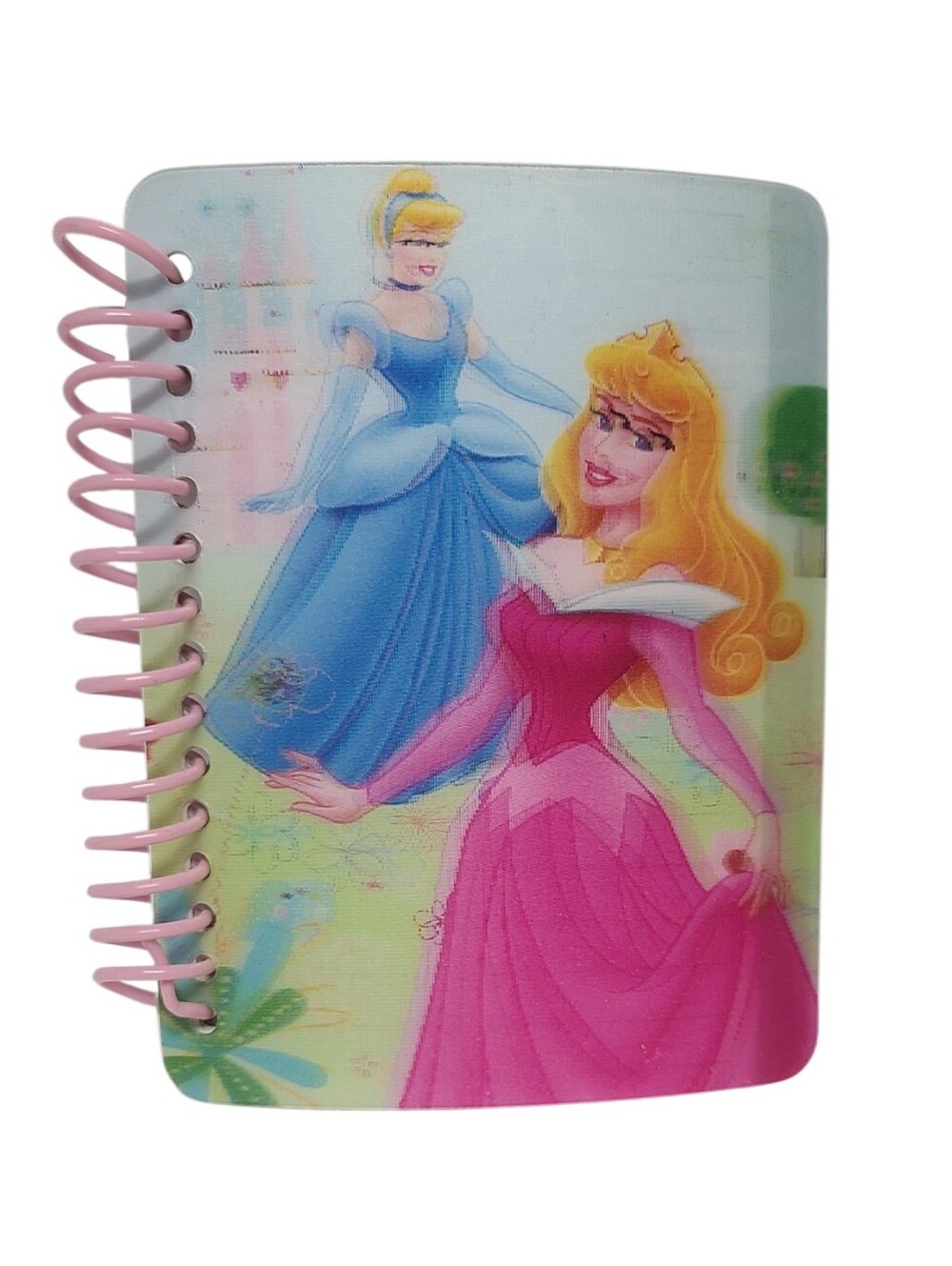 Vintage Disney Princess 3D Lenticular Mini Spiral Notebook Cinderella Aurora